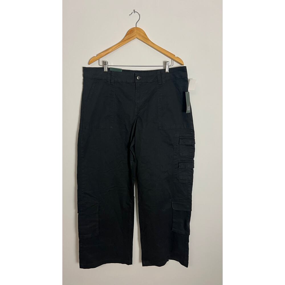 Black Wide-Leg‎ Utility Cargo Pants Wild Fable Size XL